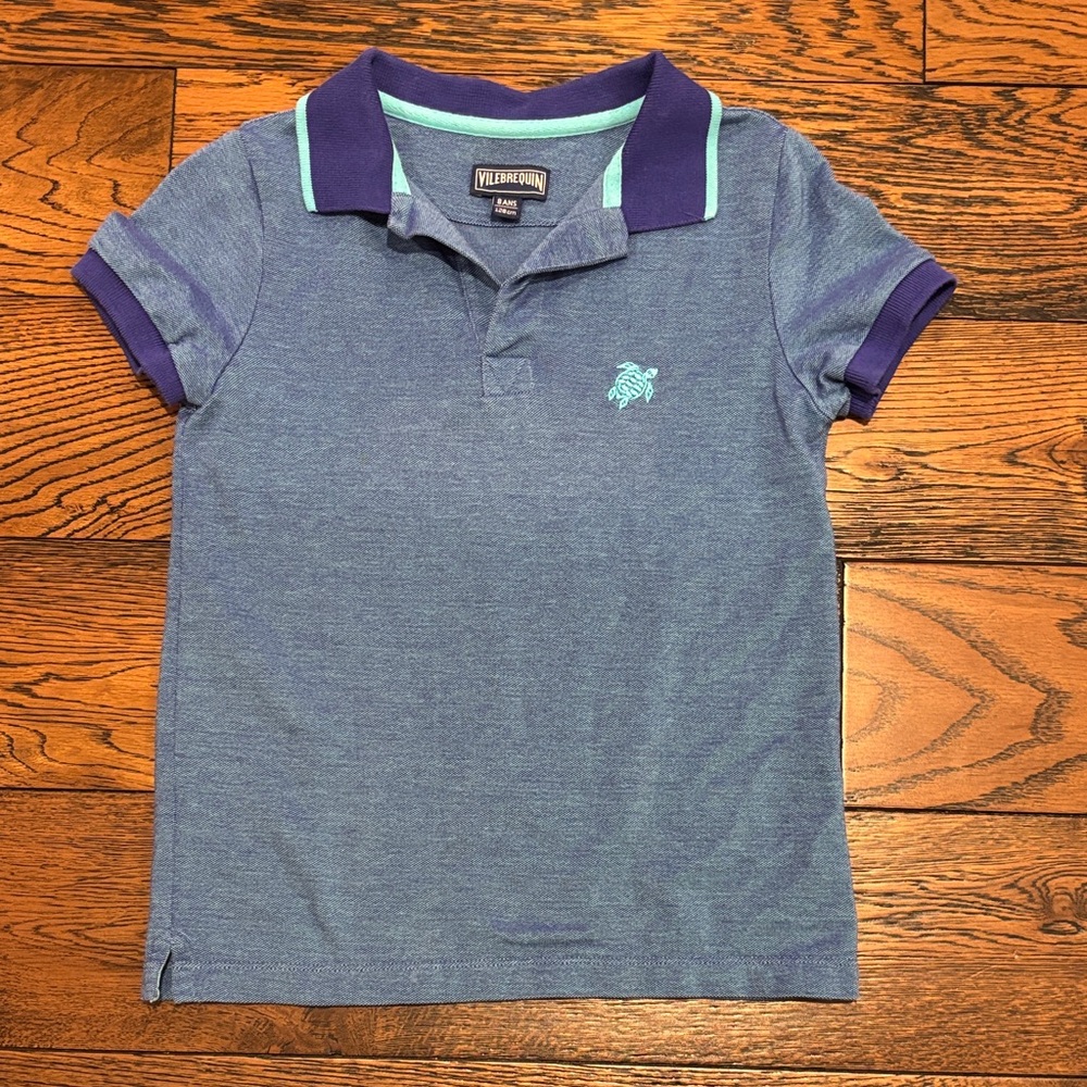 Vilebrequin Kids Polo Shirt in Blue and Purple